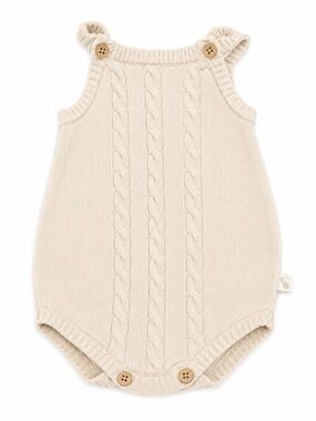 NWT Kohls just born Cable Knit Baby Romper in Cream